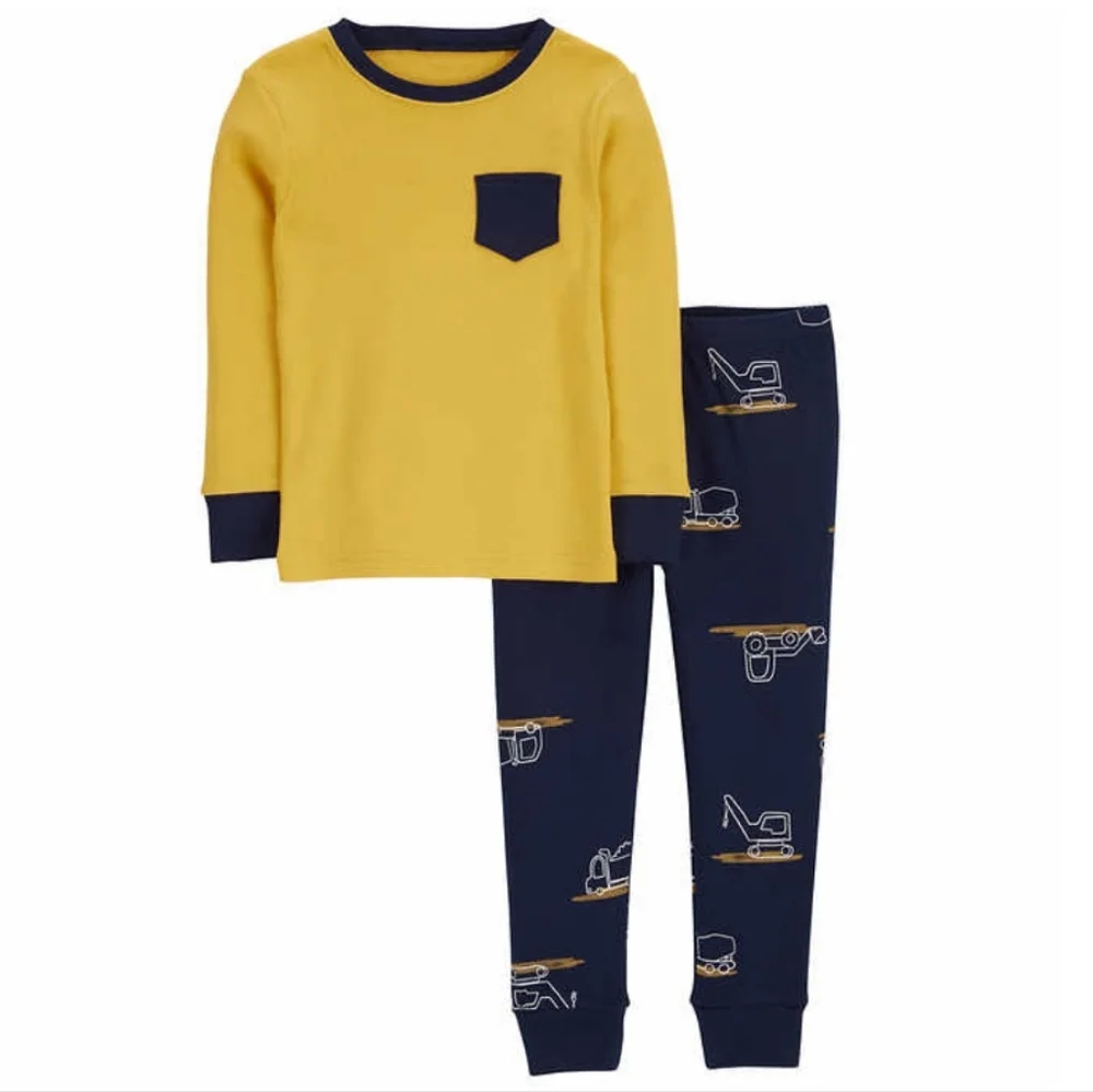 Carters Kids' 4-piece Pajamas nwt Construction pants long sleeves